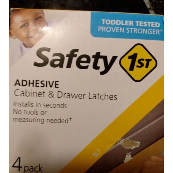 Safety 1st Adhesive Cabinet Drawer Latch for Childproofing Lock 4 Pack NIB - Picture 2 of 5